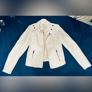Sebby Collection Ivory Moto Jacket – Women’s Small – Faux Leather